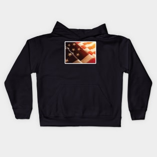 American Flag Sticker Kids Hoodie